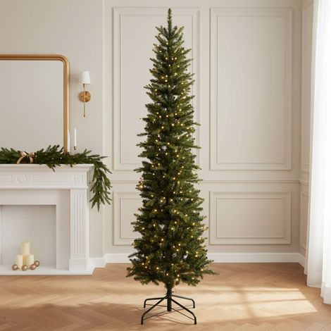 Albero di natale Slim "Slim fir" con Led in PE effetto Real touch + PVC Altissima qualità -180 cm (1/5)