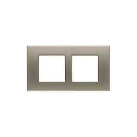 Placca Bticino 22912 Titanio Satinato - 2x2 moduli interasse 57mm