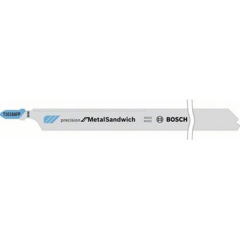 Bosch – Lame de scie sauteuse T 1018 AFP – Longueur 250 mm – Pour métal sandwich – Lot de 3 pièces
