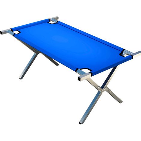 Table pliante mobile réglable 80cm métal renforcé bleu, étal extérieur portable pour vente bijoux boucles d'oreilles (1/5)