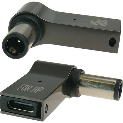 Adaptador USB-C para alimentar un portátil con un conector de 7,4 x 5,0 mm + pines.