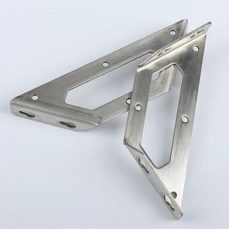 rechtwinklige Verbinder aus Edelstahl / verstärkte dreieckige Eckwinkel - Befestigungsmaterial für Möbel und Regale (2er-Set) (1/3)