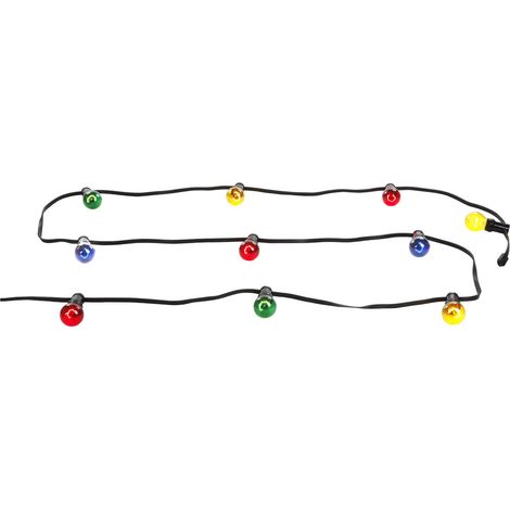 Lichterkette Terrassen Außen Beleuchtung Garten Party Beleuchtung Hänge Lampen bunt, 10x E27 25 Watt, L 615 cm