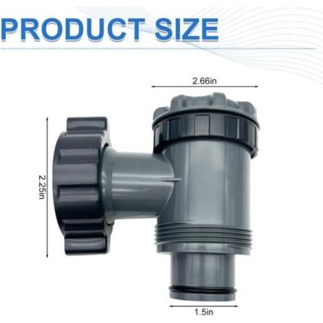 Vanne d'admission/sortie compatible avec les pompes de filtration de piscine hors sol Coleman, Intex et Bestway, pièces de rechange pour pompe de piscine, pour tuyau de 38 mm (B, lot de 2) (1/3)