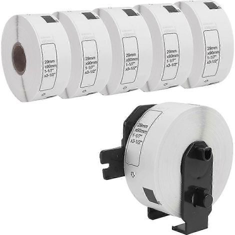 6 rouleaux d'étiquettes compatibles pour l'imprimante d'adresses standard Brother DK-11201 (1/5)