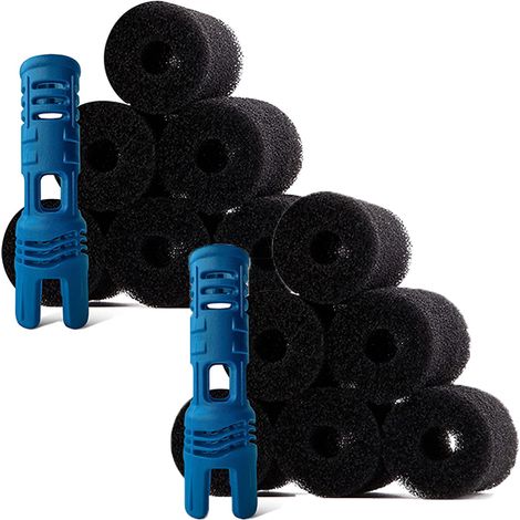 2Nettoyant TSP10 + 12 tampons de noirs nettoyeur tuyau pour pièces piscine Polaris Coton Bleu (1/5)