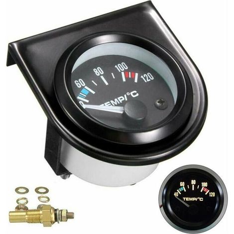Manomètre de température d'eau pour voiture – Plage de 101,6 à 120°C – Diamètre 52mm – Installation facile – Compatible avec la plupart des véhicules (1/4)