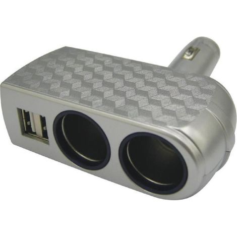 Double prise allume cigare 12V 24V avec 2x USB 3.1A 5A Max