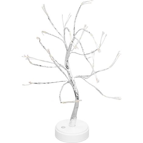 Branches décoratives artificielles lumineuses à LED en fil de cuivre, interrupteur tactile, veilleuse, couleur argent 108L (1/5)