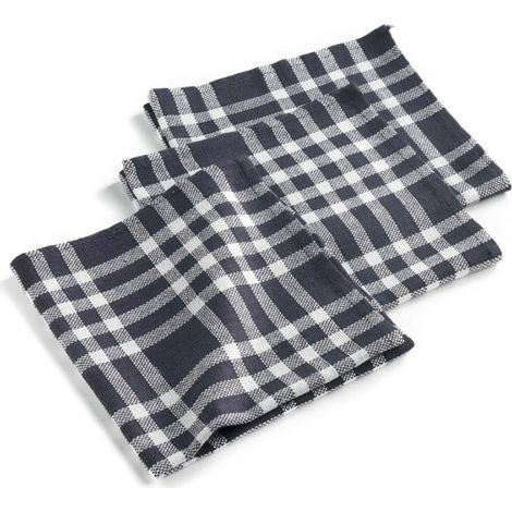 Lot de 3 Serviettes de Table "Traditio" 45x45cm Noir (1/3)
