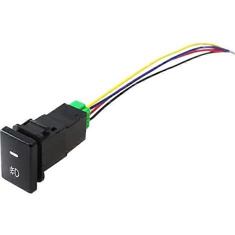 Interrupteur à bouton-poussoir 4 pôles 12 V avec voyants LED de fond pour feux de brouillard, feux de jour et barre lumineuse LED (33 x 22 mm) (1/5)