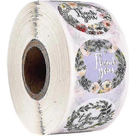 Selbstklebende Etiketten mit Blumenmuster zum Verpacken von Geburtstagsgeschenken, 500 Stück/Rolle (1/5)