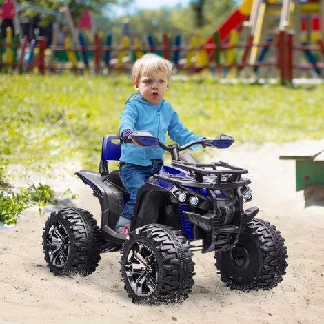 Bleu - Quad électrique 12V 3-5 ans, 3-8 km/h, 10AH, musique/MP3/USB/TF, phares, pédale, PP/métal, 100x65x73 cm (1/4)