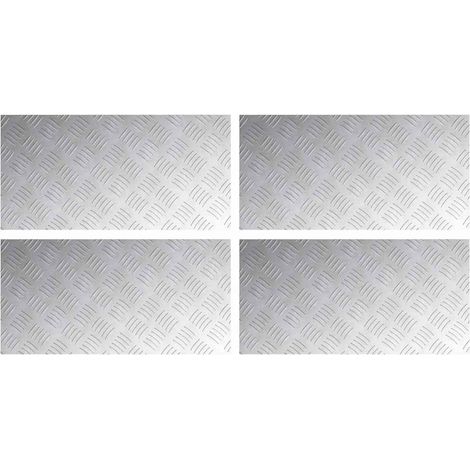 Plaques à damier 4 pcs Argent 60 x 30 cm Aluminium CFW933233 (1/5)
