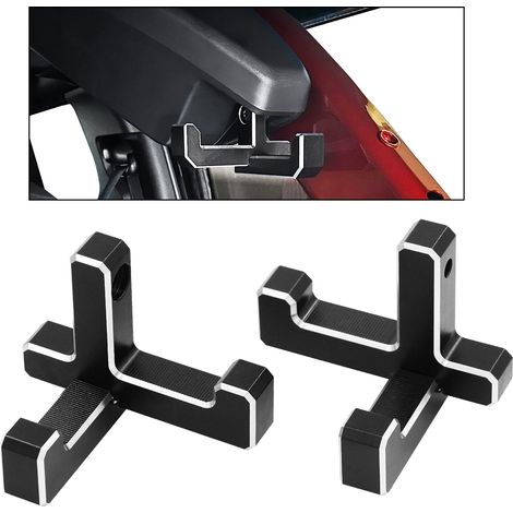 Crochets de remplacement pour sacs d'épicerie de coffre en aluminium, pour Ford Bronco 2021 – 2023, 2 portes, 4 portes, organisateur intérieur noir (2 pièces en T + 2 pièces en forme de J) (1/5)