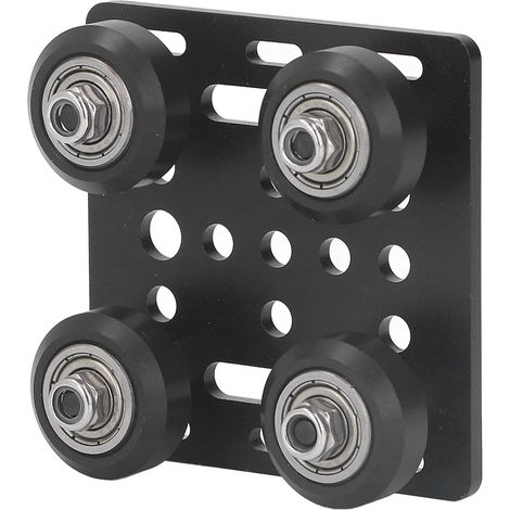 Lot coulisseau aluminium pour rail à rainure en V, chariot imprimante 3D avec 4 roulements, plaque support arrière (1/5)