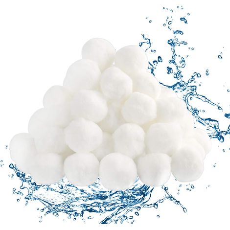 QAZQA Boules de Filtre de Piscine 200g, Balles Filtrantes Réutilisables, Balles de Filtration au Lieu de 25 Kg de Sable Filtrant, Utilisées Dans Les Piscines, Filtres à Sable, Filtration d'Eau (blanc) (1/5)