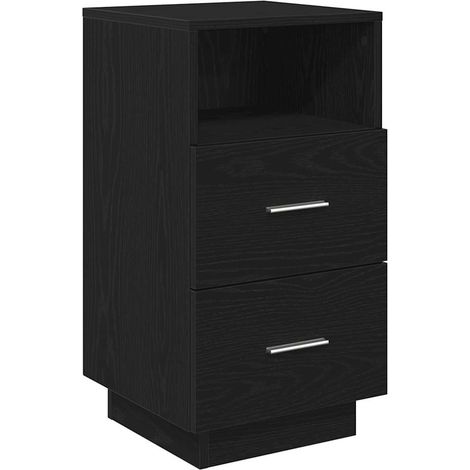 Maison Exclusive - Nachttisch mit 2 Schubladen Schwarz 36x36x68 c