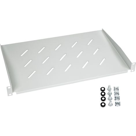HMF 65499 Fachboden für Serverschrank  19 Zoll  1 HE  300 mm Einbautiefe  Lichtgrau