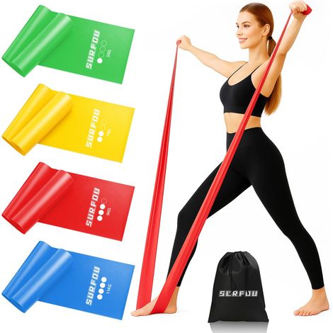Lot de 3 bandes de résistance professionnelles en latex pour exercices du haut et du bas du corps et du tronc, pilates inférieurs, entraînements à domicile,150153.5cm (1/4)