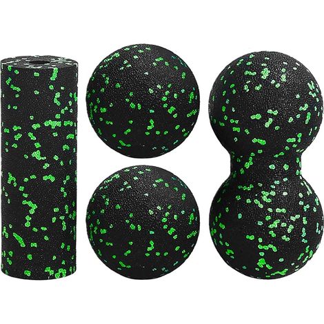 Lot de 4 Balles de Massageball Pour Selfmassage,Balle de Massage D'arachide,Massage Pour le Dos,la Colonne Vertébrale et les Jambes,Soulager le Stress et se Détendre les Muscles Serrés (Vert) (1/5)