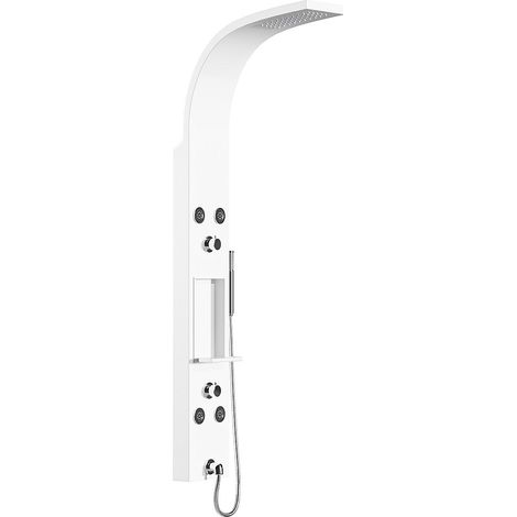 Colonna doccia idromassaggio con ripiani 20 x 140 cm Bianco opaco  - ROANA