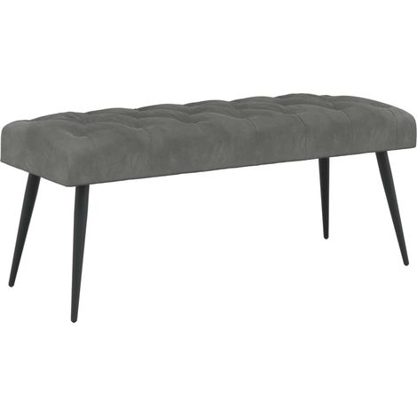 Panchina con bottoni imbottiti Grigio Scuro 110 x 40 x 46 cm vidaXL (1/5)