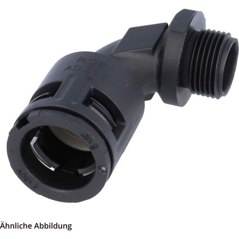 FLEXA RQB90-M Schnellverschraubung 90 Grad Bogen Gewinde M50x1,5 für Schlauch-Außendurchmesser 54,5mm hochdichtend mit Außengewinde - 1 Stück (1/3)