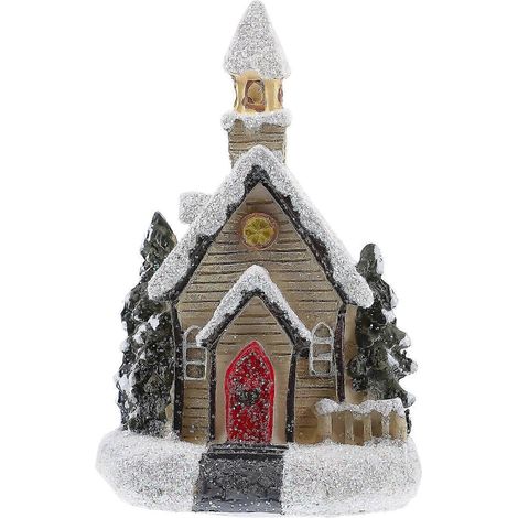 Weihnachtsdekoration aus Kunstharz, kleines Haus, Heimschmuck, Weihnachtsgeschenk (1/2)