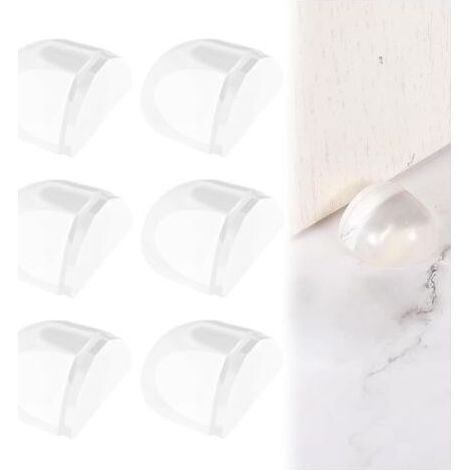 6 Pièces Arrêts de Portes Butées Caoutchouc Stop Adhésif Transparentes Amortisseur pour Tous Sols Durs, Tampon Caoutchouc Butée Porte Adhésive pour Interieur Protéger Mur Meubles (1/5)