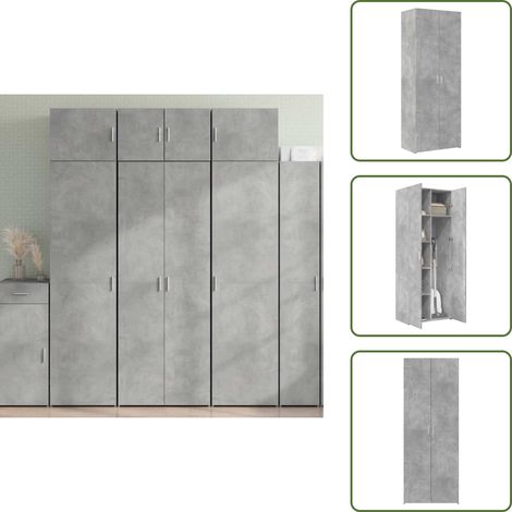 Meuble de rangement - vidaXL Buffet haut gris béton 70x42,5x185 cm bois d'ingénierie - Buffet bois (1/5)