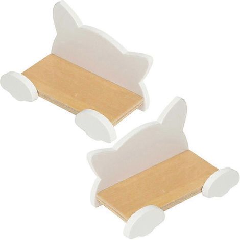 Mini étagère murale de rangement pour maison de poupée, ensemble de 2 pièces, étagère en bois blanc (1/5)