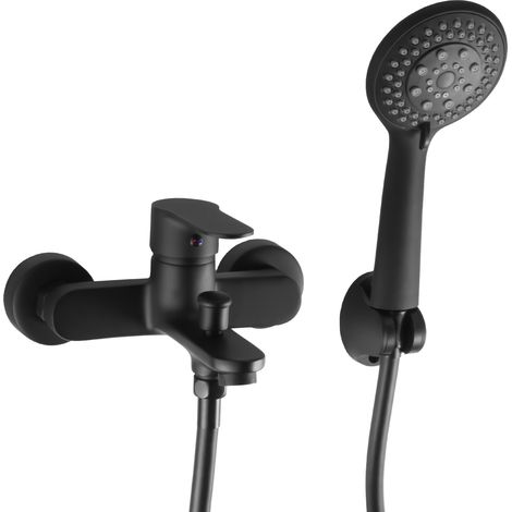 Grifo bañera-ducha negro mate monomando redondo Viar de Valaz (1/3)