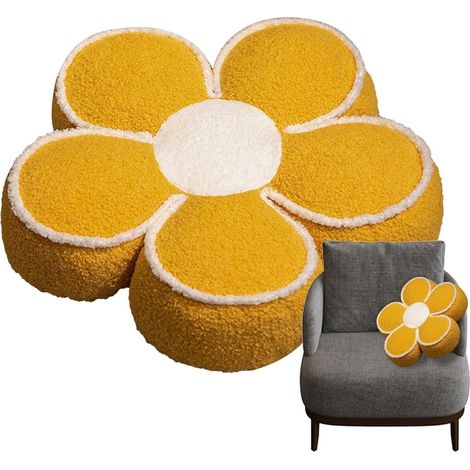 Oreiller mignon en forme de fleur, coussin tatami doux coussin décoratif floral, coussin de corps polyvalent de 50 cm pour la maison, décoration de chambre élégante et confort du c (1/5)