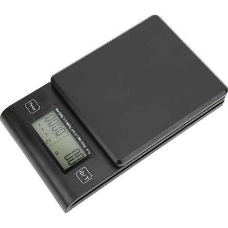 Multifunktionale digitale LCD-Kaffeewaage, elektronische Küchenwaage mit Timer und Temperaturfühler (1/5)