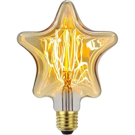 Bombilla vintage antigua con forma de estrella, bombilla decorativa de arte retro para decoración de bodas, dormitorios y hogares. (1/5)