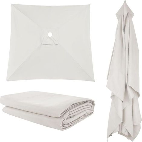 1 Ersatz-Sonnenschirmdach – UV-Schutz und wasserdicht – für Garten, Terrasse, Pool – Beige – 300 x 300 cm (1/5)
