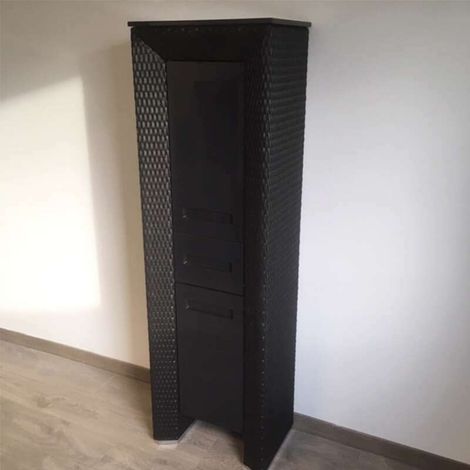 Colonna portaoggetti Charleston Frassino Nero - 170 cm - bagno