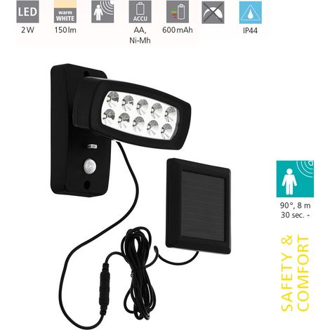 Faretto Pannello Solare Palizzi Policarbonato Nero Led (1/5)