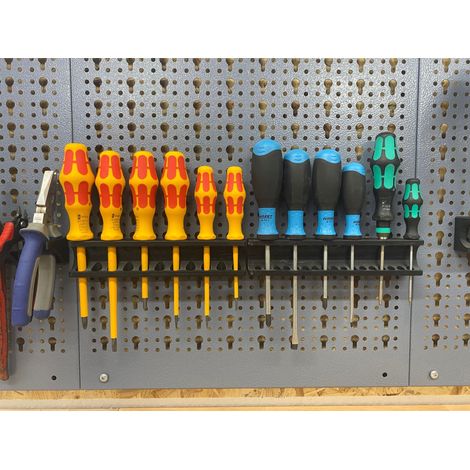 Support pour tournevis et pinces compatible avec le système de porte-outils pour paroi perforée Noir (1x pince) (1/5)