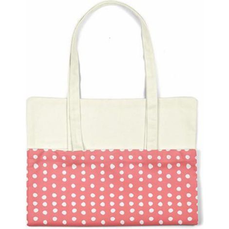 Sac Shopping - Tote Bag Coton Réutilisable - Rose - 34 x 40 cm - Anses 30 cm - 90 g - 1 Pièce (1/4)