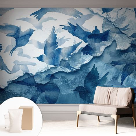 Fototapete - Tapete Vliestapete mit Kleber - Wandtapete Moderne Wandbild Schlafzimmer Wohnzimmer Dynamische Vögel 312x219 cm (1/5)