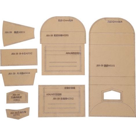 8-teilige Acryl-Schablone für selbstgemachte kleine Geldbörsen, Lederbastelschablone, kreatives Formwerkzeug (1/5)