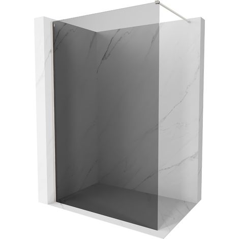 Mexen Kioto-X Duschwand Walk-in 80 x 200 cm, Graphit 10 mm, Gebürstetes Nickel - 800-080-101-97-40-X (1/5)