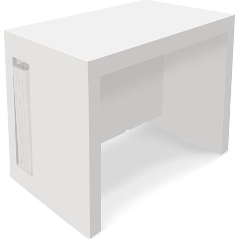 Table Console extensible Loki Blanc laqué