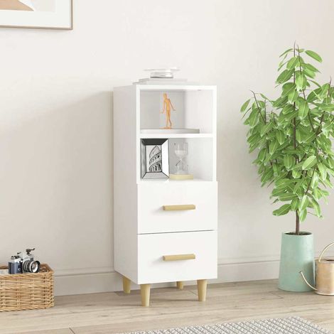 812363 vidaXL Sideboard High Gloss White 34,5x34x90 cm Engineered Wood (1/5)