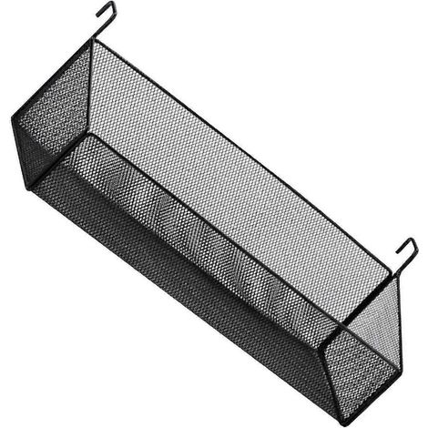 Panier de rangement suspendu pour documents, convient pour portefeuilles, journaux, boissons, etc., petit noir, taille L. (1/5)