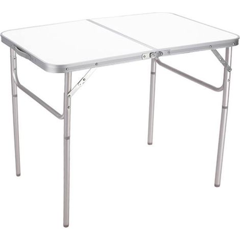 Marbueno Mesa Plegable Blanca de Aluminio 90X60X39/70 cm