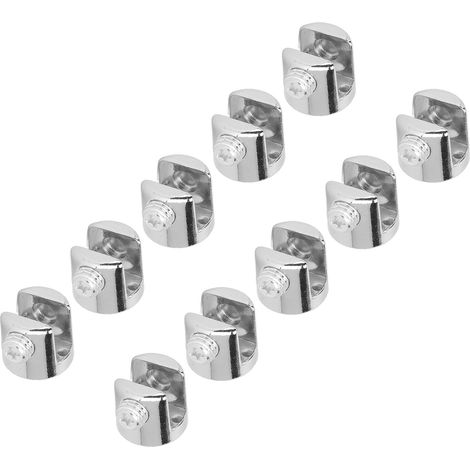 10 pinces de fixation pour plaques de verre, en alliage de zinc, pour panneaux de verre et de bois de 6 à 8 mm (1/5)