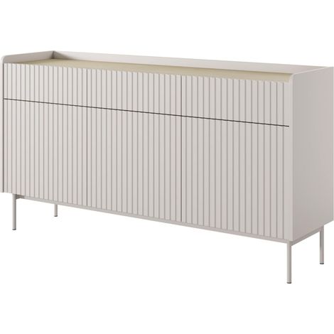 Cassettiera: 3 cassetti, tre ante, mobile: Cashmere, 153 x 82,2 x 38 cm (1/5)